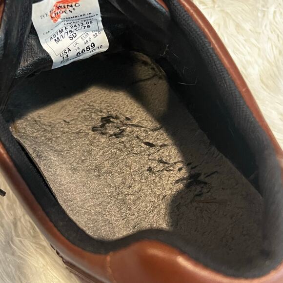 Red Wing Brown Leather Safety Toe Work Shoes Mens 14 Oxford Oil Slip Resistant - Picture 11 of 11